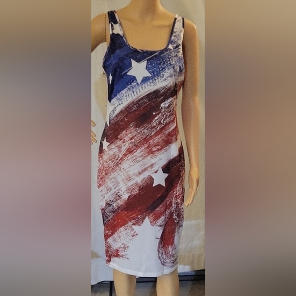 Patriotic Red, White, and Blue Dress. Sixe Large